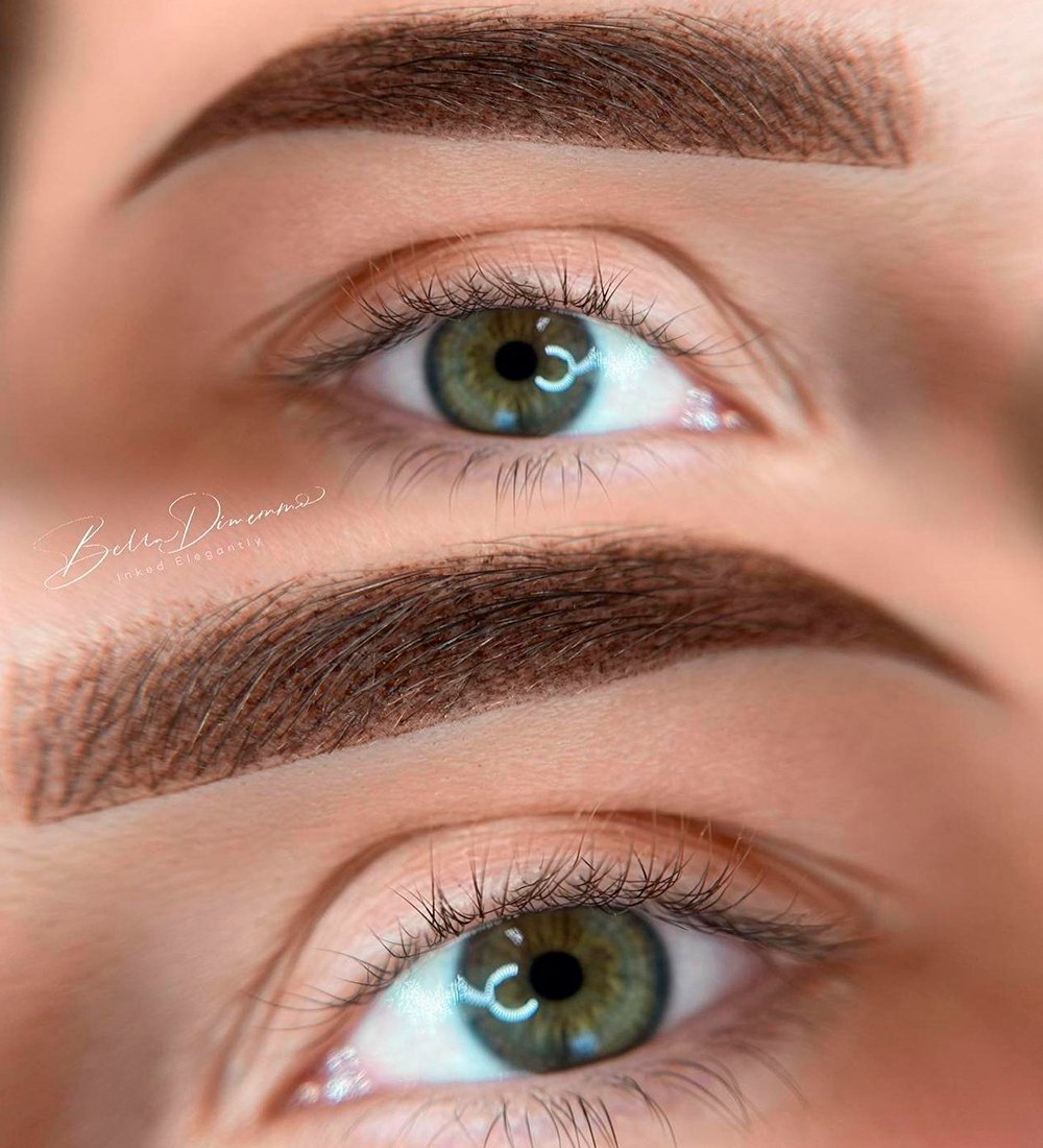 powder brows tattoo makeup